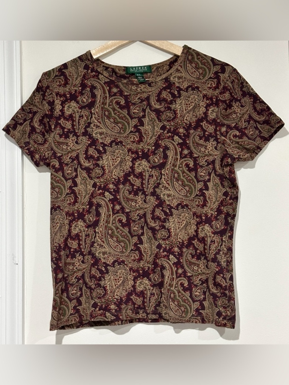 Vintage Lauren Ralph Lauren Paisley Print Short Sleeve Top